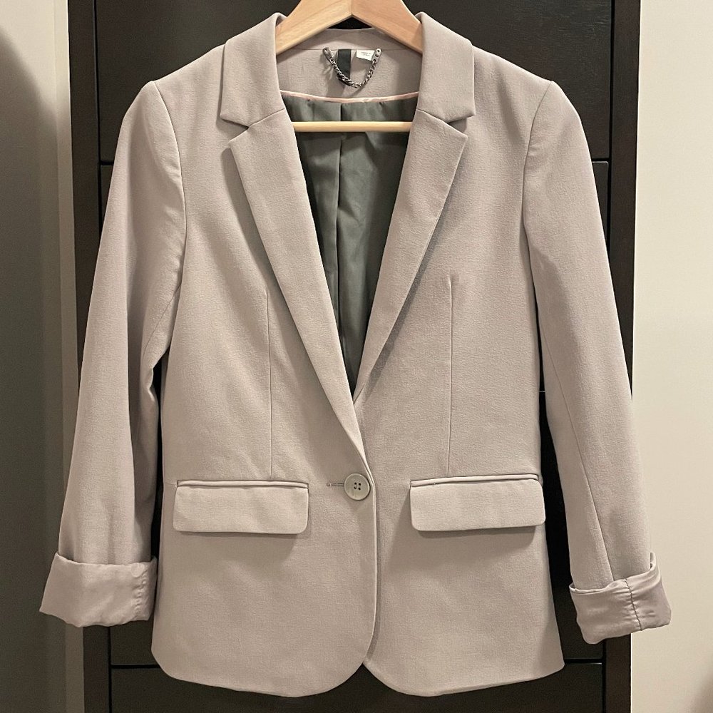 H&M Divided Grey Fitted Blazer Jacket Sz.4